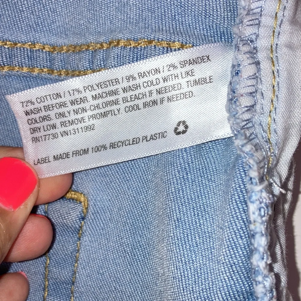 CAT and JACK Blue Stars and Stripes Stretch Denim Jean Shorts Girls XL 14 16